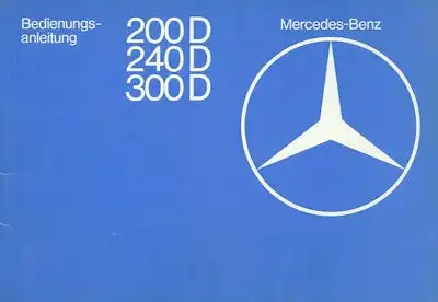 Mercedes-Benz 200D-300D Bedienungsanleitung 2.1979