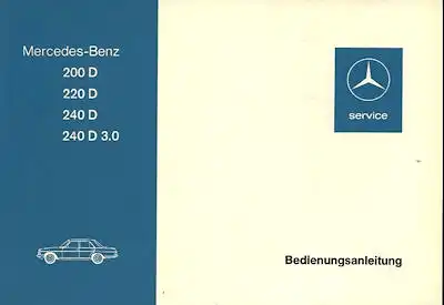 Mercedes-Benz 200 D-240 D 3.0 Bedienungsanleitung 9.1975