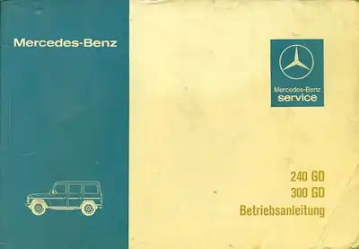 Mercedes-Benz 240GD 300GD Bedienungsanleitung 1.1981