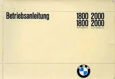 BMW 1800 2000 / Autonatic Bedienungsanleitung 8.1970