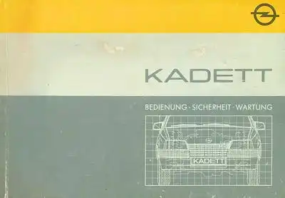 Opel Kadett E Bedienungsanleitung 8.1986