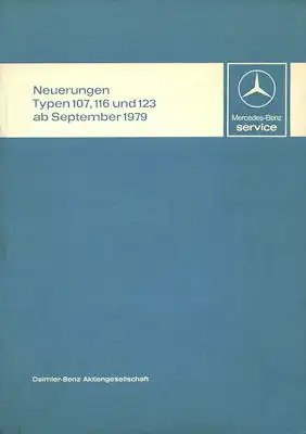 Mercedes-Benz Typen 107 116 123 Reparaturanleitung 9.1979