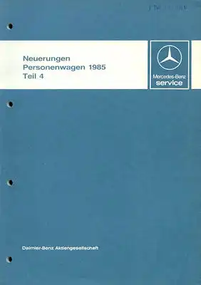 Mercedes-Benz Typen 107 / 126 Reparaturanleitung 10.1985