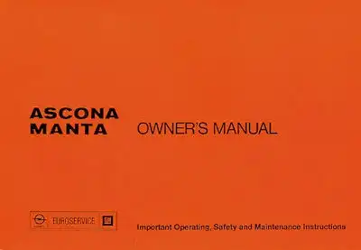 Opel Manta / Ascona Bedienungsanleitung 8.1975 e