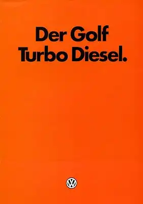 VW Golf 1 Turbo Diesel Prospekt 3.1982