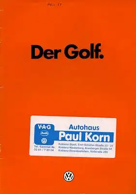 VW Golf 1 Prospekt 1.1981