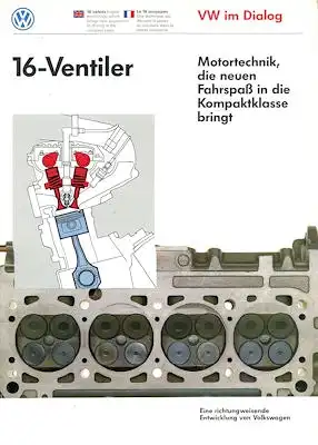 VW 16 Ventil Motor Prospekt ca. 1986
