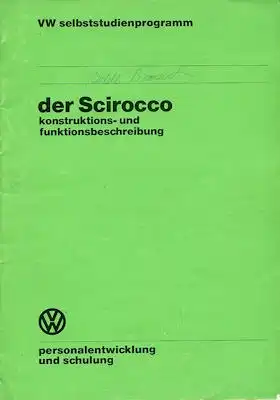 VW Scirocco Reparaturanleitung 2.1974
