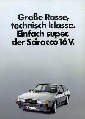 VW Scirocco 2 16 V Prospekt 8.1983