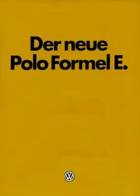 VW Polo 1 Formel E Prospekt 11.1980