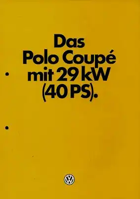 VW Polo 2 Coupé 40 PS Prospekt 2.1984