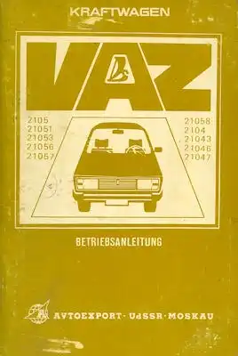 Lada Nova (VAZ 2105 / 2104) Bedienungsanleitung 1980er Jahre