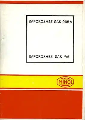Saporoshez SAS-965 A / SAS 968 Minol Wagenpflegeplan 1972