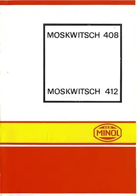 Moskwitsch 408 / 412 Minol Wagenpflegeplan 1972