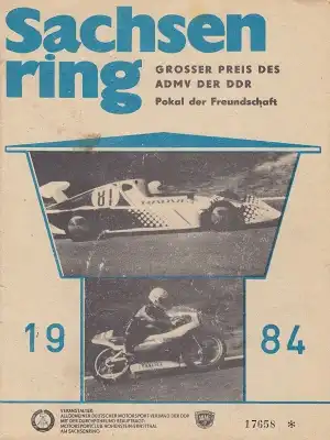 Programm Int. Sachsenringrennen 6.7.1984