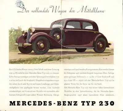 Mercedes-Benz Typ 230 Prospekt 1937