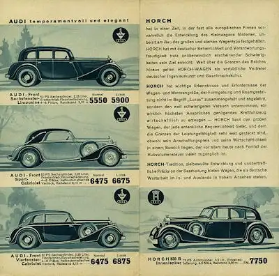 Auto-Union Pkw Programm 1936