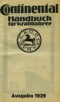 Continental Handbuch für Kraftfahrer 1929
