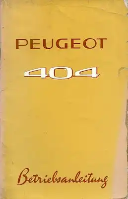 Peugeot 404 Bedienungsanleitung 12.1965