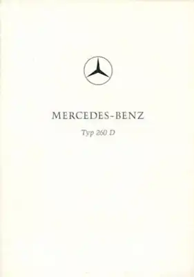 Mercedes-Benz 260 D Broschüre 1980er Jahre
