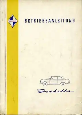 Borgward Isabella Bedienungsanleitung 1.1961