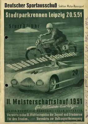 Programm Leipziger Stadtparkrennen 20.5.1951