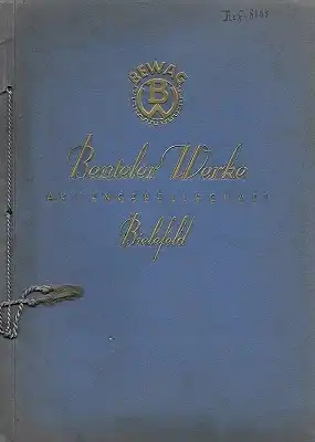 Benteler Werke Bielefeld Fahrradteile Katalog 1933