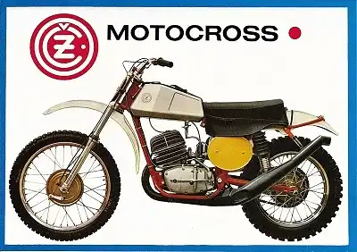 CZ 125 250 400 Motocross Prospekt 1970er Jahre