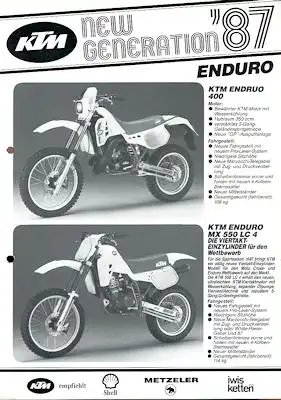 KTM Moto Cross Programm 1987