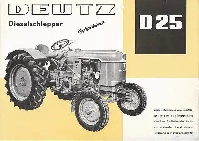 Deutz D 25 Dieselschlepper Prospekt 4.1959