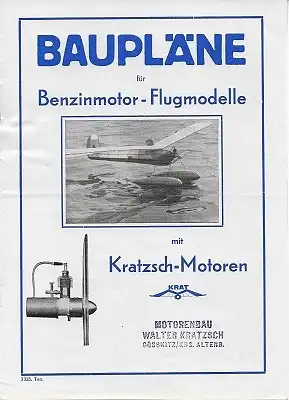 Kratzsch Motoren / Flugmodelle 4 Prospekte 1942