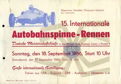 Kleinplakat Autobahnspinne Dresden 18.9.1966