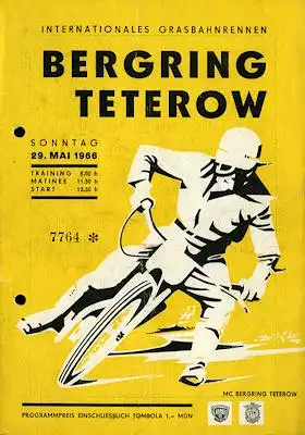 Programm 46. Teterower Bergringrennen 29.5.1966
