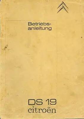 Citroen DS 19 Bedienungsanleitung ca. 1965