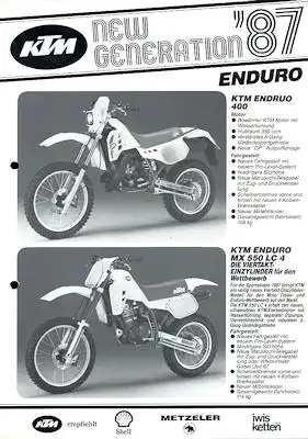 KTM Enduro Programm 1987