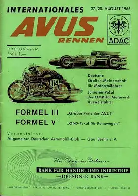 Programm AVUS 27./28.8.1966