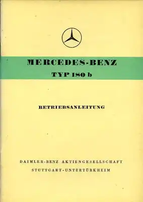 Mercedes-Benz 180 b Bedienungsanleitung 9.1960