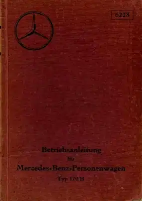 Mercedes-Benz Typ 170 H Bedienungsanleitung 1936