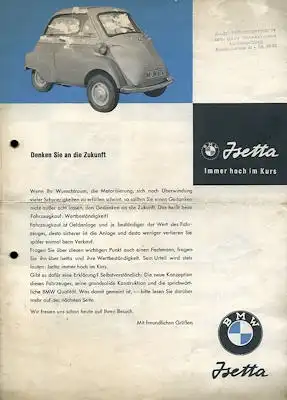 BMW Isetta Prospekt ca. 1958