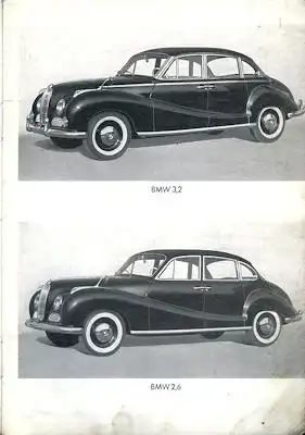 BMW 2,6 / 2,6 Luxus + 3,2 / 3,2 Super Bedienungsanleitung 1.1960