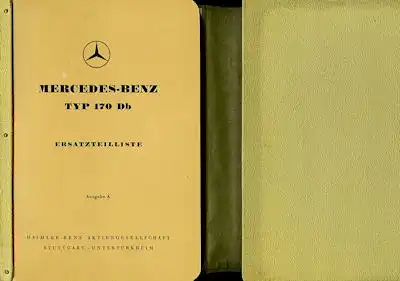 Mercedes-Benz 170 Db Mappe mit Ersatzteilliste 12.1952