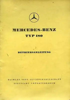 Mercedes-Benz 180 Bedienungsanleitung 11.1955