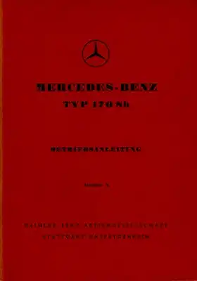 Mercedes-Benz 170 Sb Bedienungsanleitung 3.1956