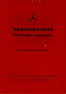 Mercedes-Benz 300 c Automatic Bedienungsanleitung 11.1955