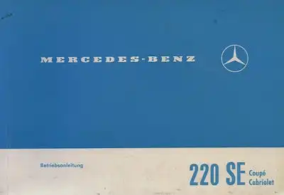 Mercedes-Benz 220 SE Coupé Cabriolet Bedienungsanleitung 1.1965