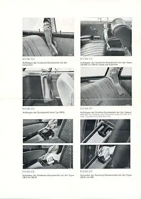 Mercedes-Benz / Unica Sicherheitsgurte Bedienungsanleitung 1960er Jahre
