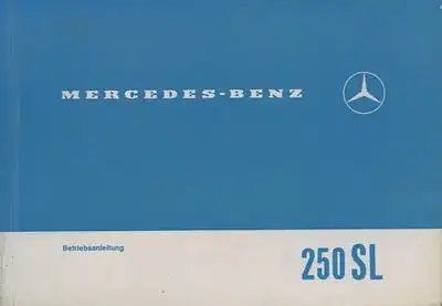 Mercedes-Benz 250 SL Bedienungsanleitung 2.1967