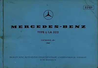 Mercedes-Benz L / LA 322 Ersatzteilliste 1960