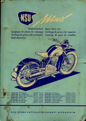 NSU Max Ersatzteilliste ca. 1955