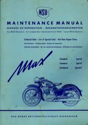 NSU Max Reparaturanleitung ca. 1955 efnl